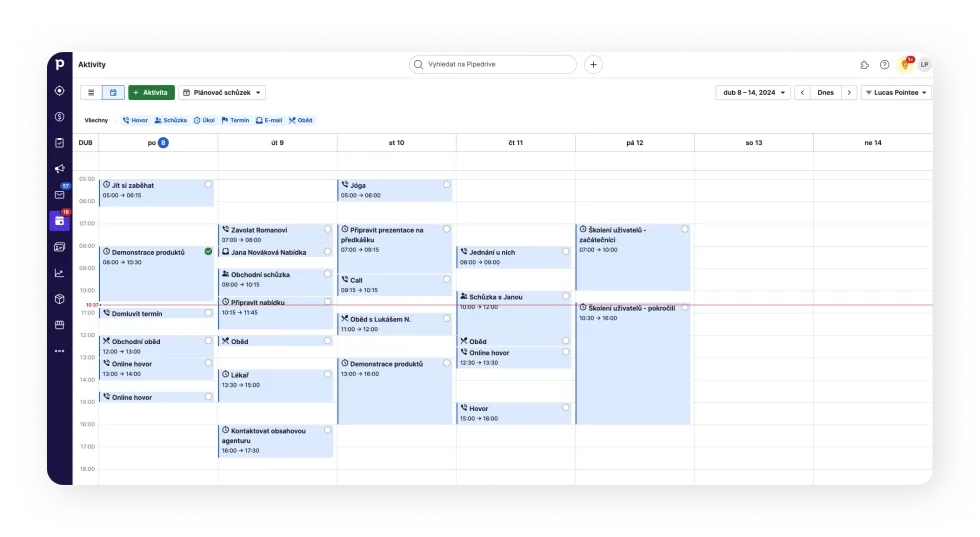 Kalendář v Pipedrive