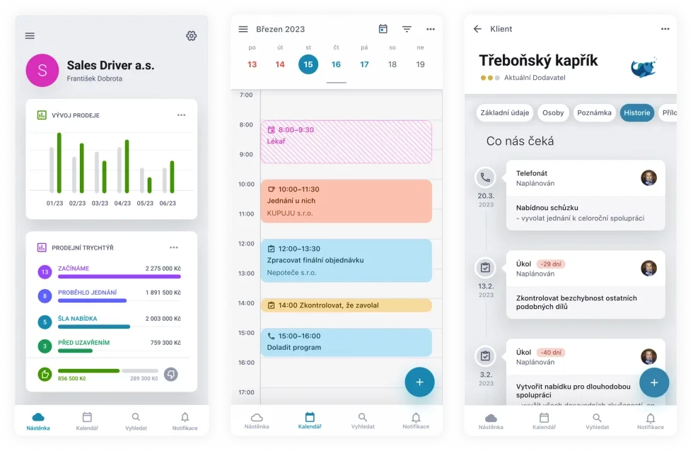 Mobilní aplikace Raynet CRM