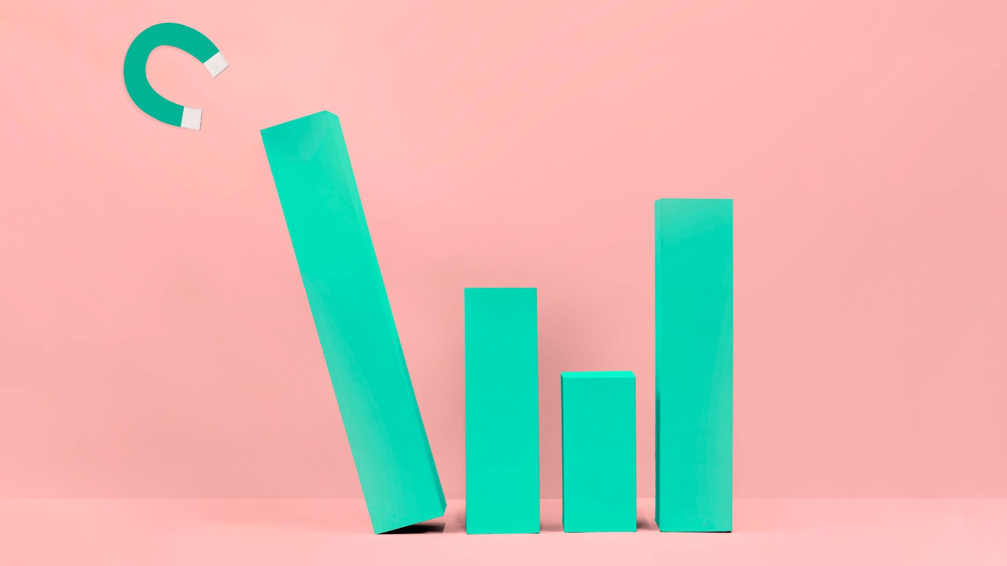 A_magnet_attracting_green_chart_columns_on_a_pink_background_a_symbol_of_growth_and_acquisition_Raynet_CRM_3269a7882d