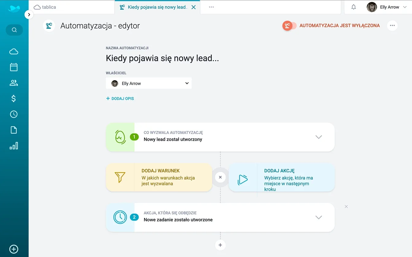 Automatyzacja CRM – reguły działań po nowym leadzie