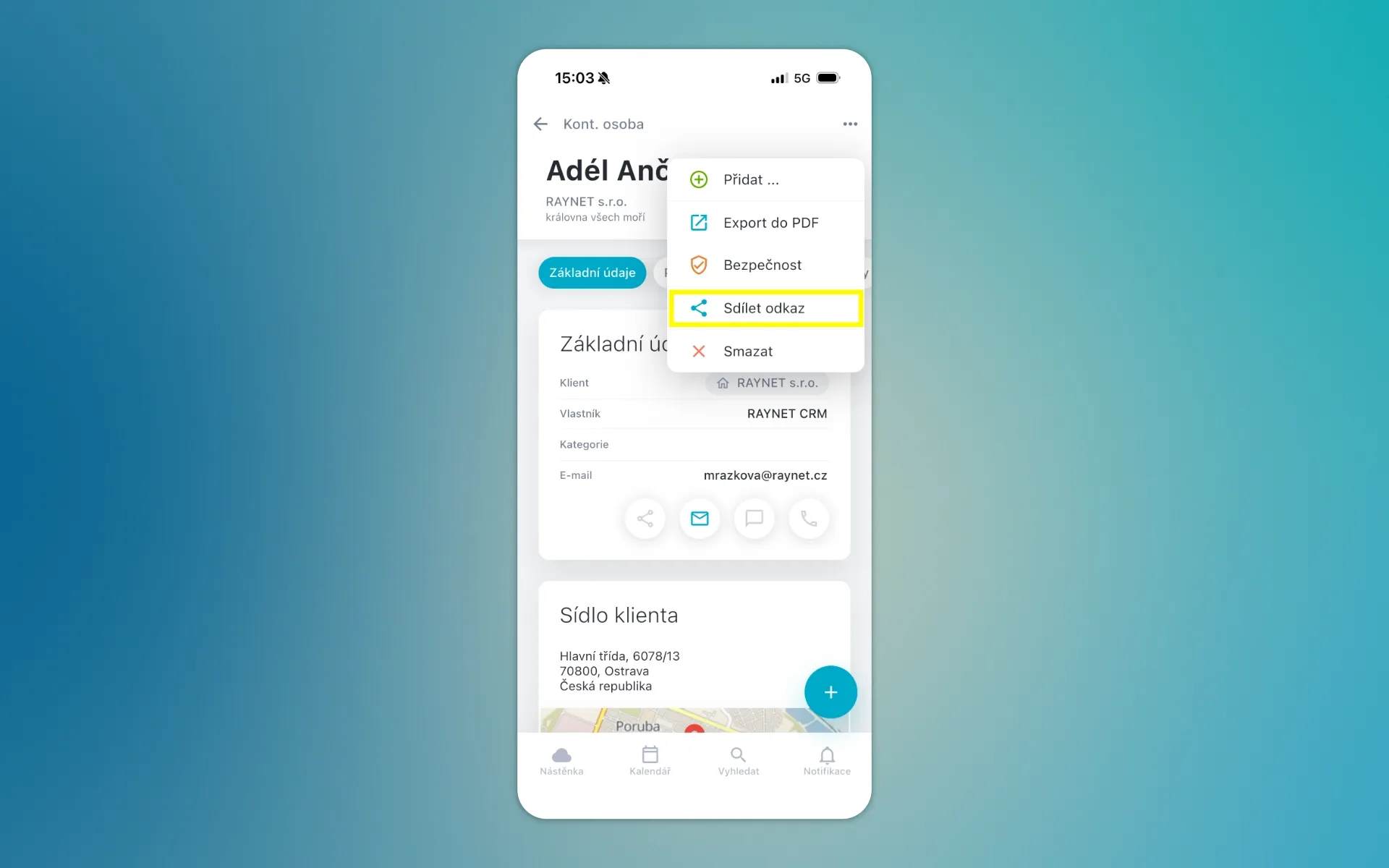 Mobile app screen showing a user profile, with 'Editar perfil' menu option highlighted.