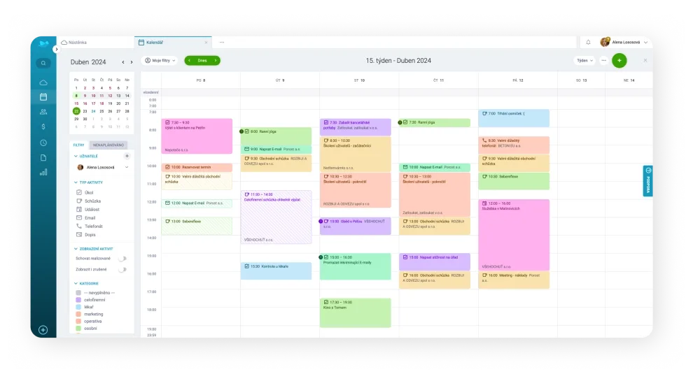 Kalendář v Raynet CRM