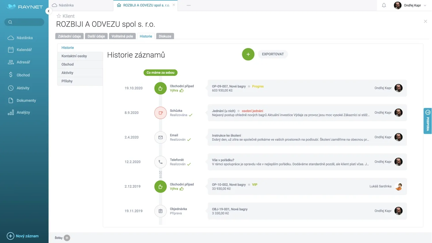 Animated GIF of a web application displaying an interactive activity timeline.