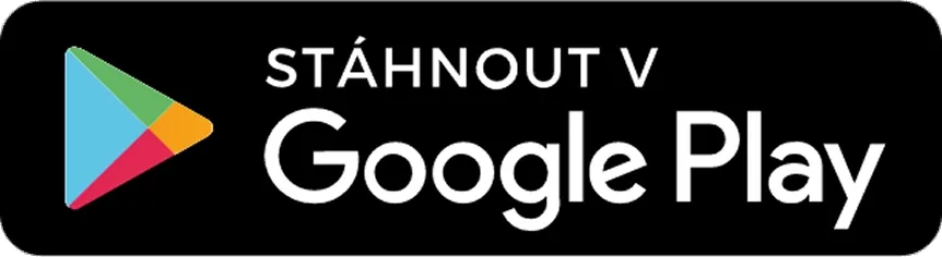 Google Play download button with the text 'STÁHNOUT V Google Play' and colorful logo.