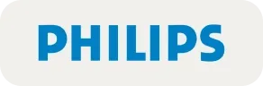 Logo Philips s modrým nápisem na světlém pozadí.