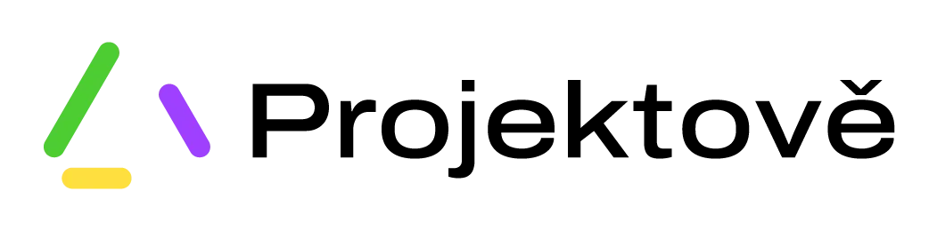 Three colorful line segments, green, purple, and yellow, form an open triangle.